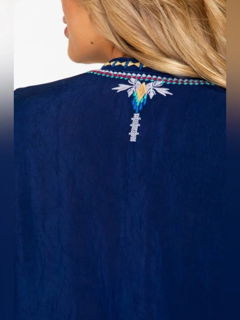 JOHNNY WAS RAINA FLORAL EMBROIDERY PINTUCKED TOP - Picture 9 of 16